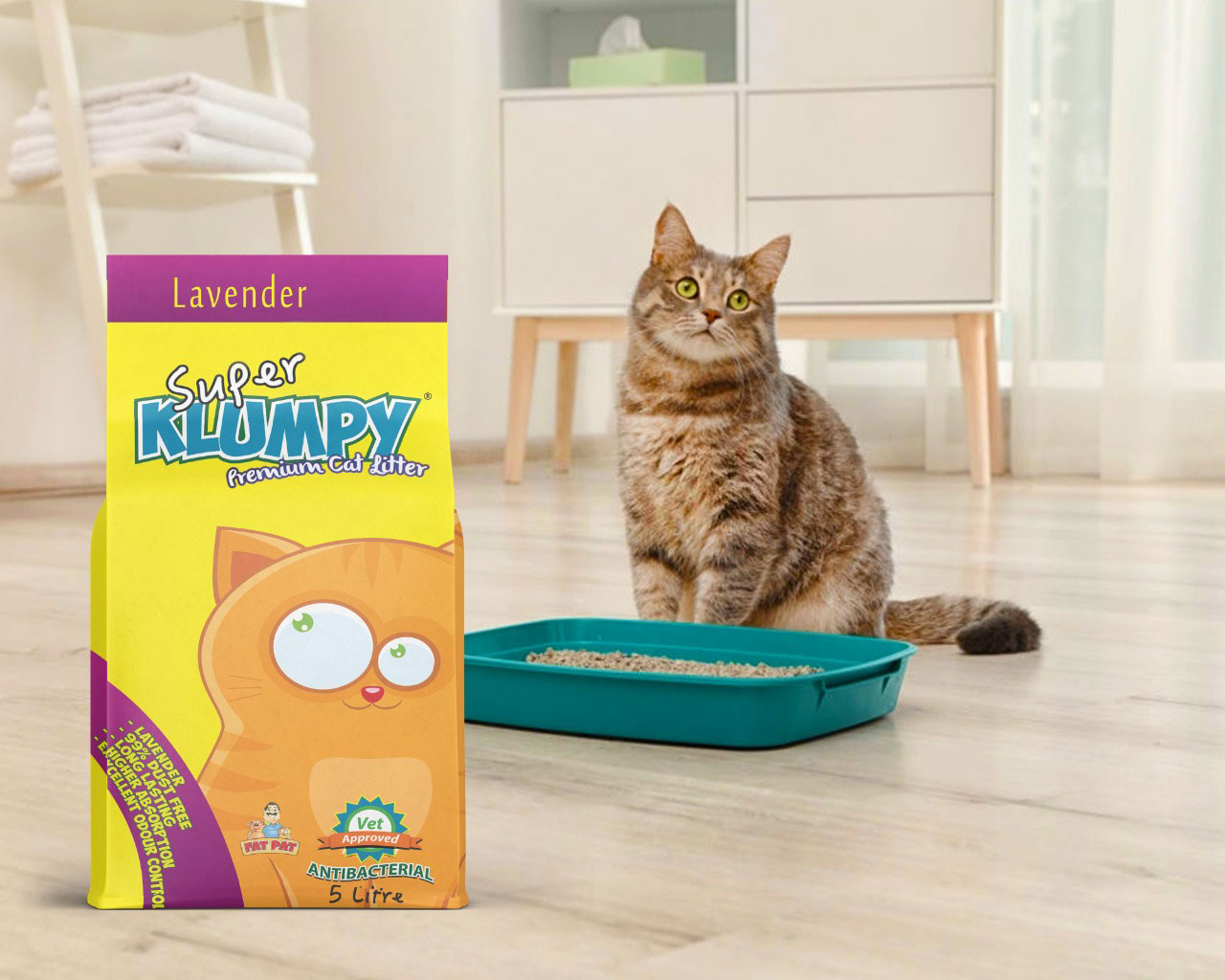 Super Klumpy Cat Litter Levender Scent Klumpy, Pakistan